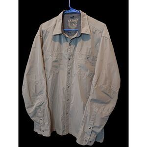 KUHL Men's Long Sleeve Button Shirt ELUXUR Gray Size XXL